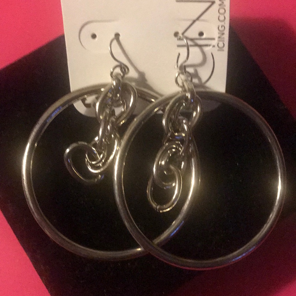 Gold Icing Loop Chain Earrings